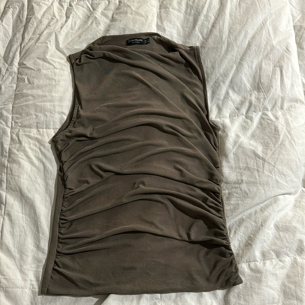 Stradivarius tulle gathered top size m